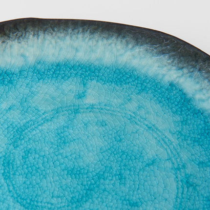 Plate Oval 22cm Sky Blue Glaze.