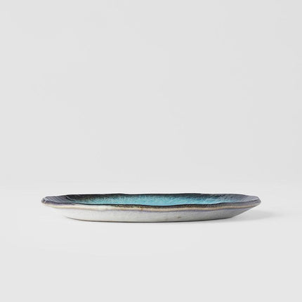 Plate Oval 22cm Sky Blue Glaze.