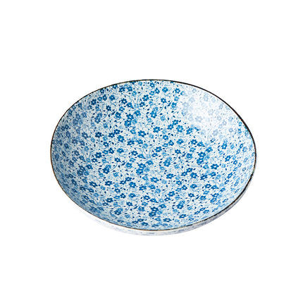 Pasta Bowl 21cm Blue Daisy Glaze.
