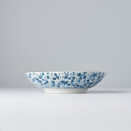 Pasta Bowl 21cm Blue Daisy Glaze.