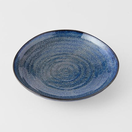 Dinner Plate Organic Shape 23cm Kanso Indigo Blue Glaze.