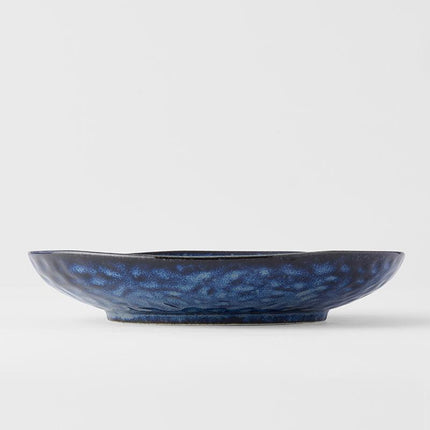 Dinner Plate Organic Shape 23cm Kanso Indigo Blue Glaze.