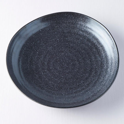 Dinner Plate Organic Shape 23cm Kanso Matt Black Glaze.