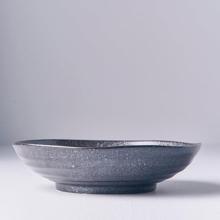 Pasta Bowl Organic Shape 21 cm Kanso Matte Black Glaze.