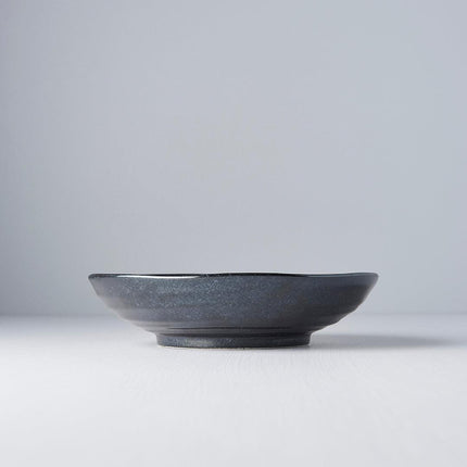 Pasta Bowl Organic Shape 21 cm Kanso Matte Black Glaze.