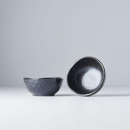 Sauce Dish Organic 9cm Kanso Matt Black Glaze.