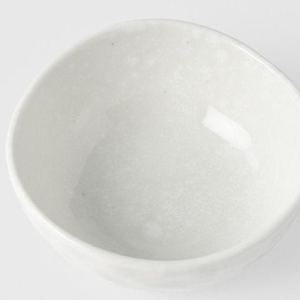Sauce Dish Organic Shape 9cm Kanso Soft White Glaze.