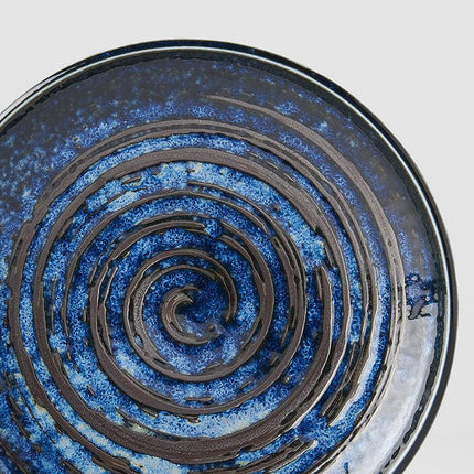 Tapas Plate 17cm Copper Swirl Glaze.