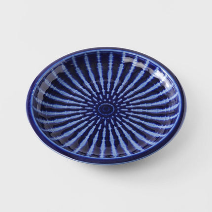 Dinner Plate 26cm Cobalt Rays Glaze.