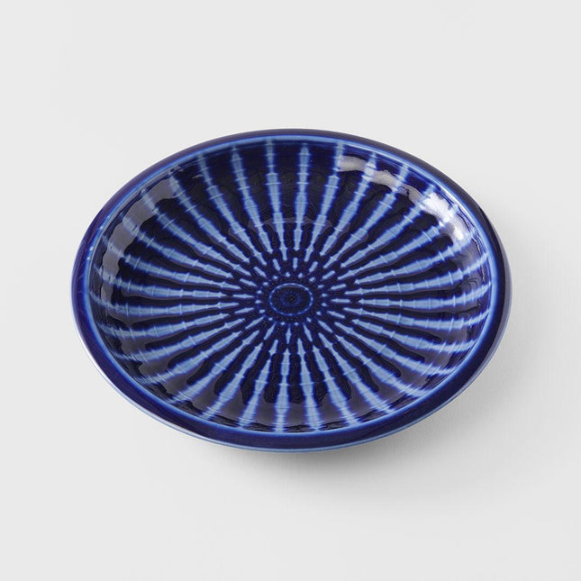 Dinner Plate 26cm Cobalt Rays Glaze.