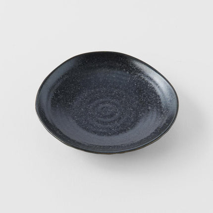 Saucer Organic Shape 13.5cm Kanso Matte Black Glaze.