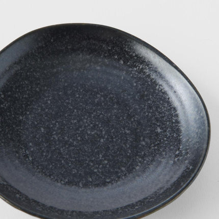 Saucer Organic Shape 13.5cm Kanso Matte Black Glaze.
