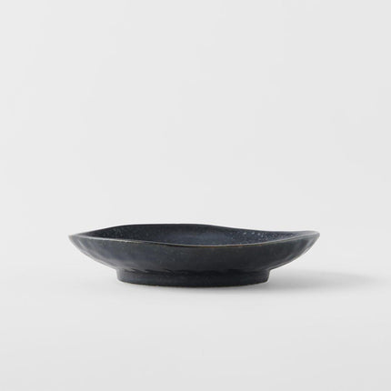 Saucer Organic Shape 13.5cm Kanso Matte Black Glaze.