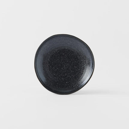 Saucer Organic Shape 13.5cm Kanso Matte Black Glaze.