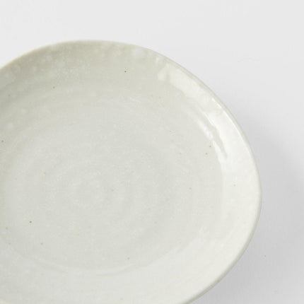 Saucer Organic Shape 13.5cm Kanso Soft White Glaze.