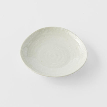Saucer Organic Shape 13.5cm Kanso Soft White Glaze.