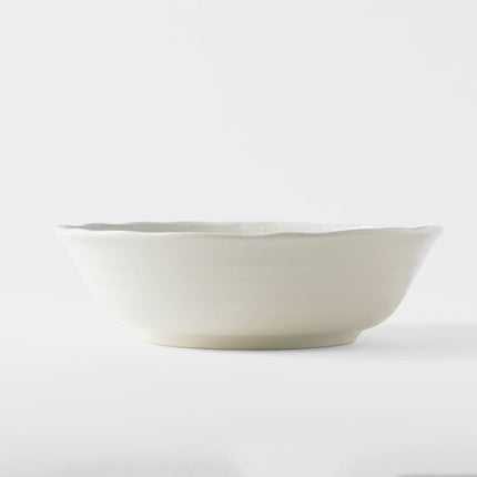 Bowl 21.5cm White Spiral Glaze.