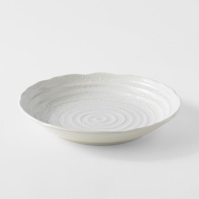 Pasta Bowl 22cm White Spiral Glaze.