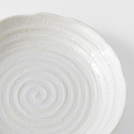 Pasta Bowl 22cm White Spiral Glaze.