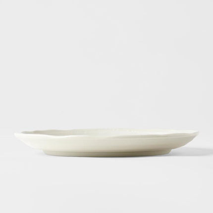 Side Plate 21.5cm White Spiral Glaze.