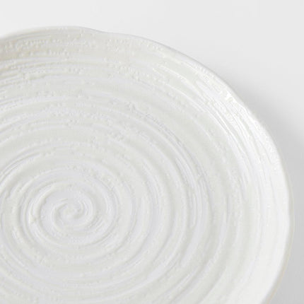 Dinner Plate 29.5cm White Spiral Glaze.