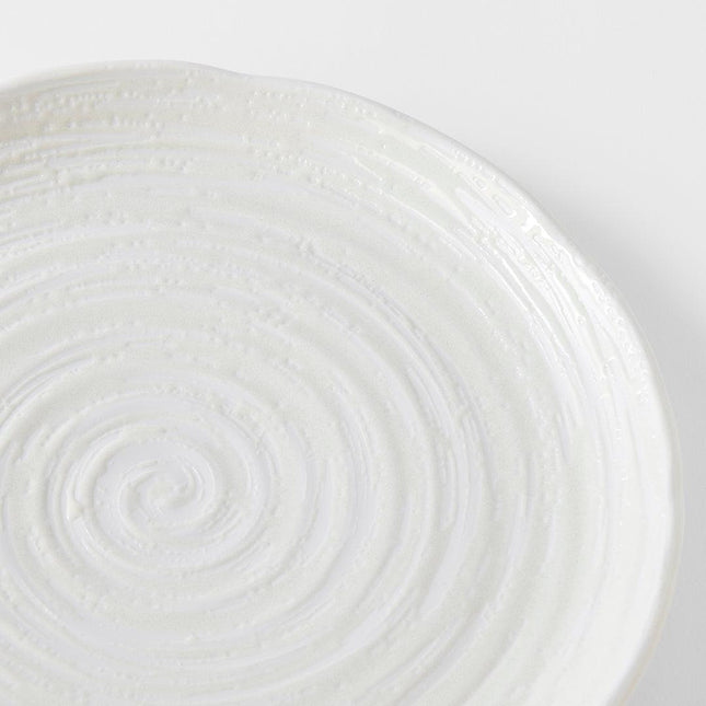 Dinner Plate 29.5cm White Spiral Glaze.