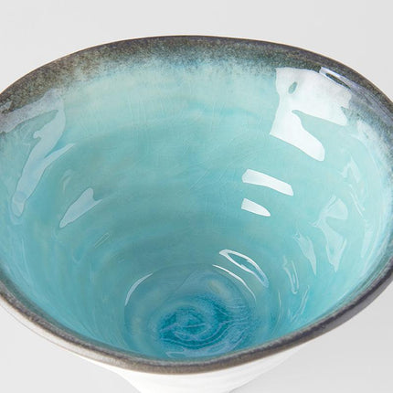 Bowl Deep Ikebana 22cm Sky Blue Glaze.
