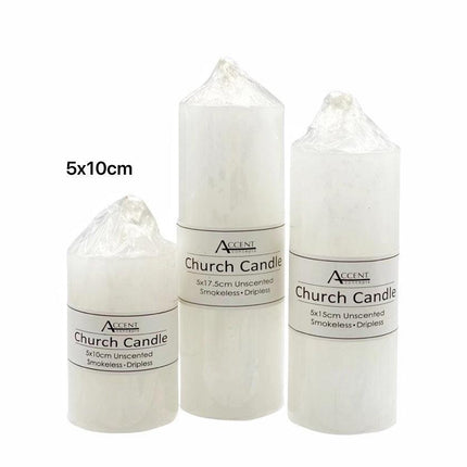 bulk 36 Unscented White Church Candle 150G 10cm.