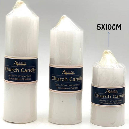 bulk 36 Church Candle 230G White 15cm.