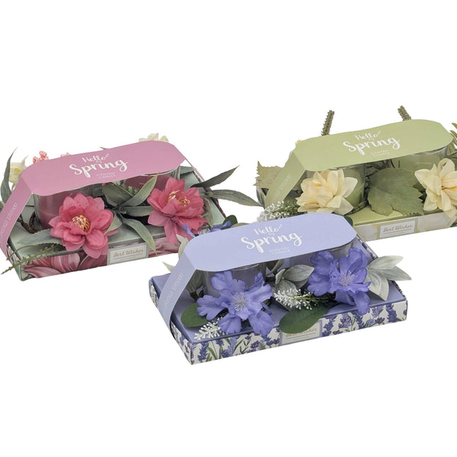 bulk 12 Botanical Bloom Scent Candle Gift Set 250G 3 Asst.