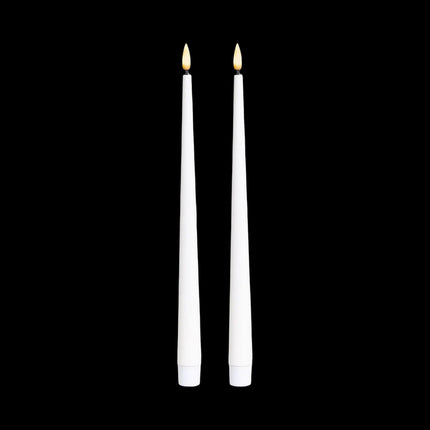 bulk 24 Led Tappered Dinner Candle White 24cm.