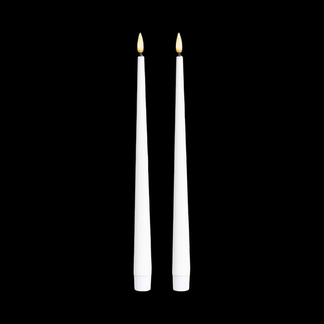 bulk 24 Led Tappered Dinner Candle White 24cm.