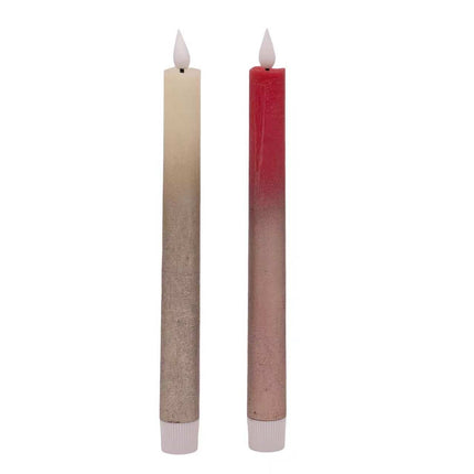 bulk 24 Led Gold Splash Taper Candle Asst 25cm.