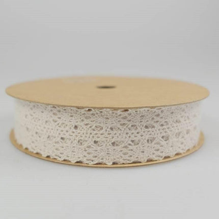 bulk 48 3m Cotton Lace Ribbon 28mm w Assort Display Box.