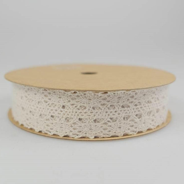 bulk 48 3m Cotton Lace Ribbon 28mm w Assort Display Box.
