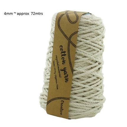 bulk 12 Macrame Cotton Yarn 72mtrs 4mm 400G Natural.