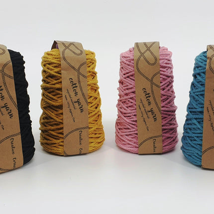 bulk 12 Macrame Cotton Yarn 4mm 400G Assort Colours.