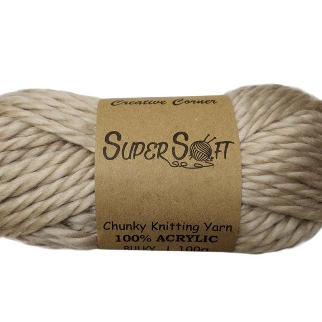 bulk 12 Oatmeal Chunky Yarn 100G.