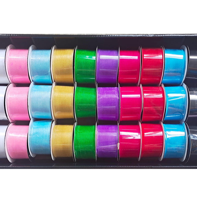 bulk 30 Roll Ribbon Sheer 3mtr 38mm Displayed Box.