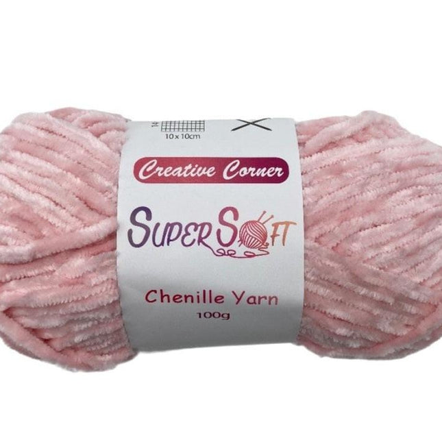 bulk 12 Baby Pink Super Soft Chenille Yarn 100G.
