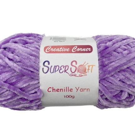 bulk 12 Purple Super Soft Chenille Yarn 100G.