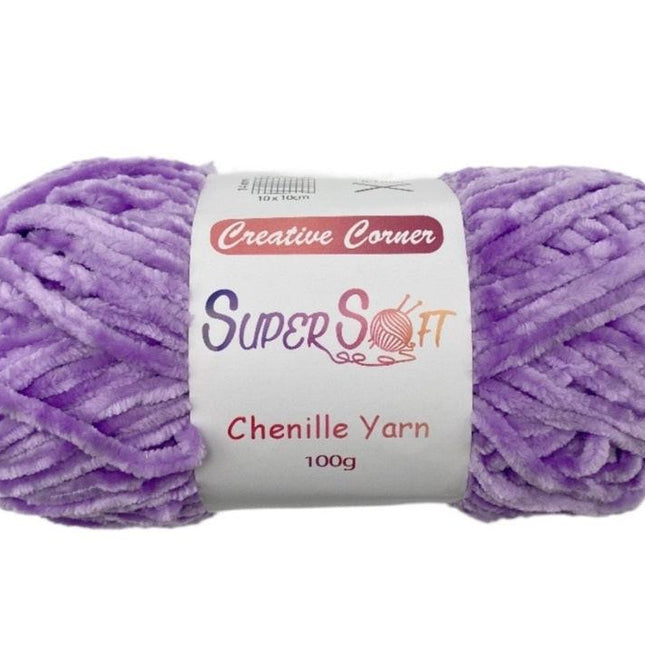 bulk 12 Purple Super Soft Chenille Yarn 100G.