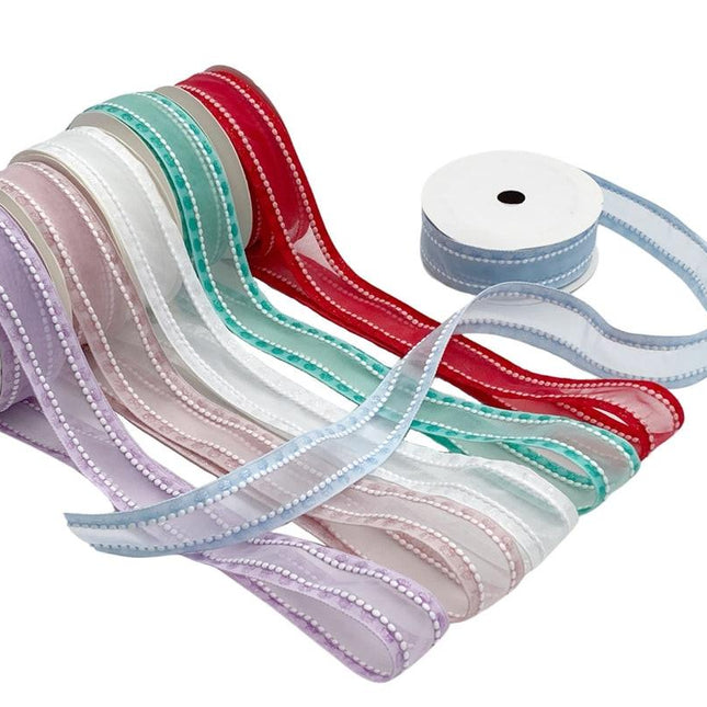 bulk 48 Organza Beaded Satin Edge Assort Wrap 300cm.