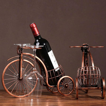 Metal Retro Bicycle Shape Wine Rack 34cm.