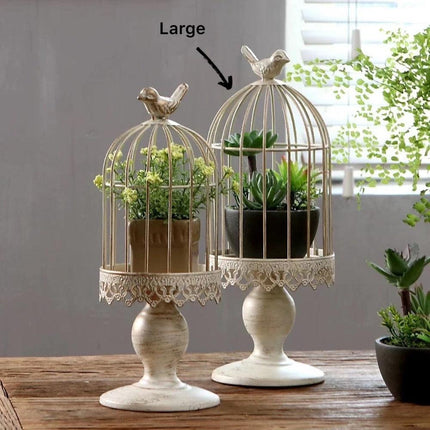 Vintage Metal Birdcage Planter / Candle Holder 35cm.