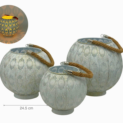 White Wash Moroccan Lantern 24cm.