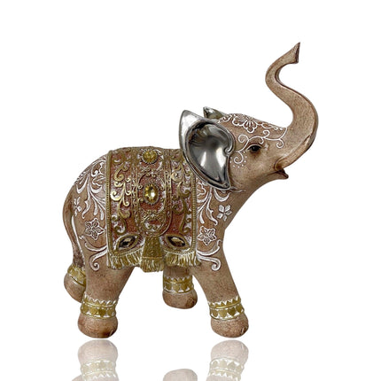 Polyresln Mehndi Design Elephant Ornament 23cm.
