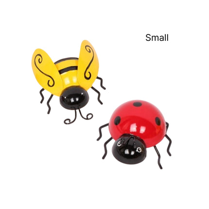 Set 2 Metal Bee & Lady Bug Wall Decor 5x8cm.