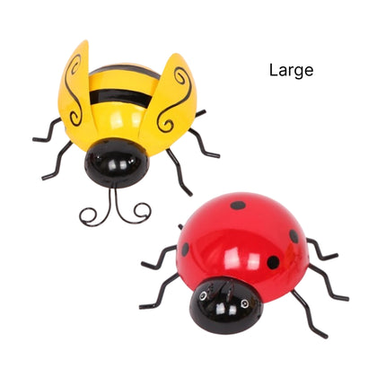 Set 2 Metal Bee & Lady Bug Wall Decor 8x15cm.