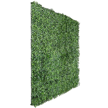 Boxwood Hedge Screen Green Wall Panel UV Resistant 100cm x 100cm.